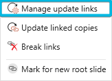 Option Manage update links