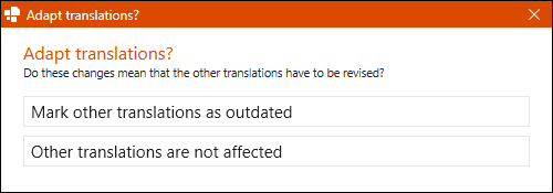 Dialog Box for Changed Translations
