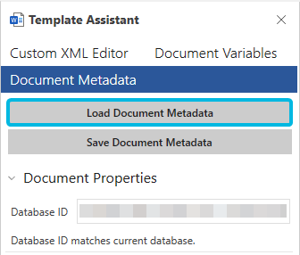 Button Load Document Metadata