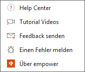 Hilfe-Optionen