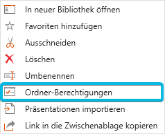 Option Ordner-Berechtigungen