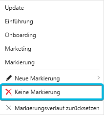 Option Keine Markierung