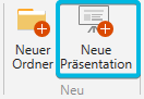 Button Neue Präsentation in der Navigationsleiste
