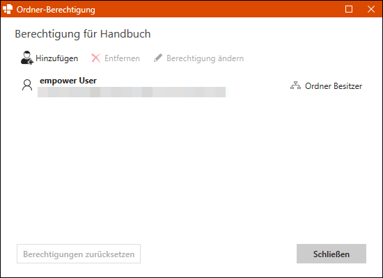 Fenster Ordner-Berechtigung