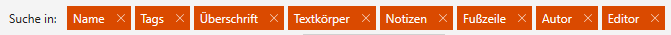 Verfügbare Kategorien in PowerPoint