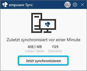 Button Jetzt synchronisieren