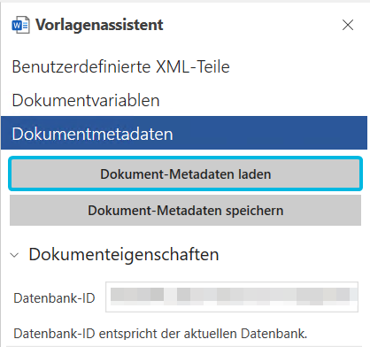 Button Dokument-Metadaten laden