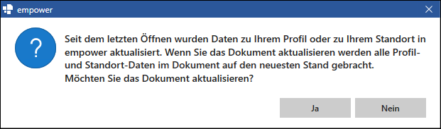 Veränderte Profildaten