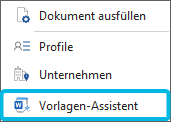 Option Vorlagen-Assistent