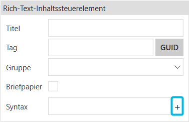 Syntaxelemente einfügen