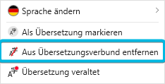 Option Aus Übersetzungsverbund entfernen
