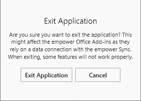 Message for Application Exit