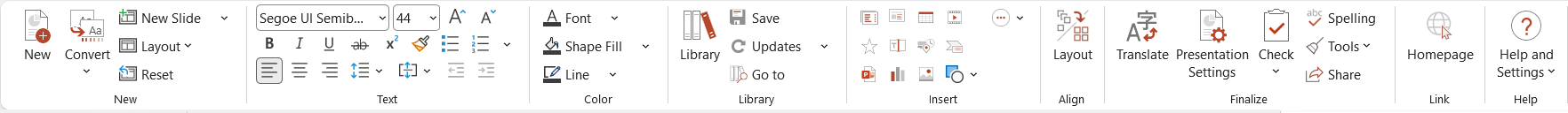 Classic Ribbon in PowerPoint