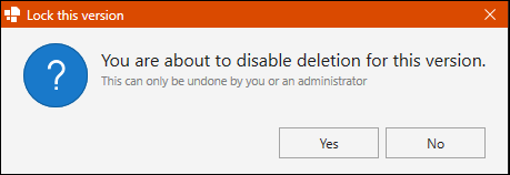 Dialog Box for Locking