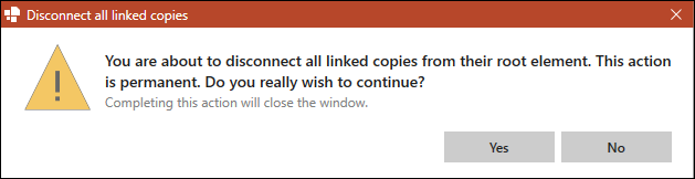 Dialog Box on Breaking Links