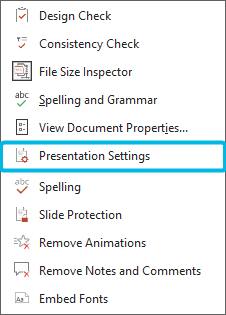 Option Presentation Settings