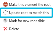 Option Update root to match this