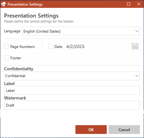 Presentation Settings