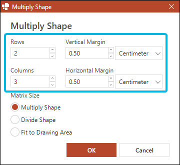 Window Settings for Multiplying Shapes