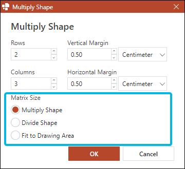 Options for Multiply Shape
