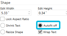Button Autofit off