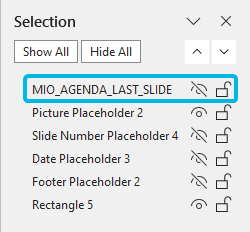 Element List – Define Last Slide