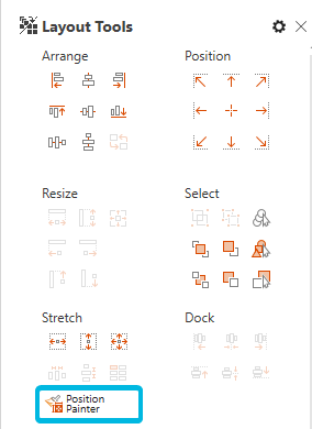 Button Position Painter in Layout Tools Side Pane