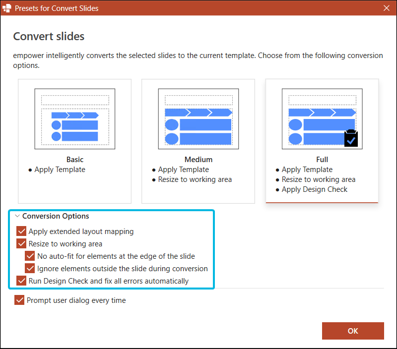 Conversion Options