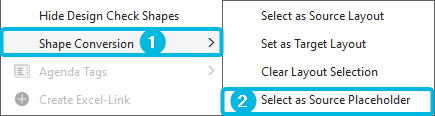 Option Shape Conversion and Select as Source Placeholder