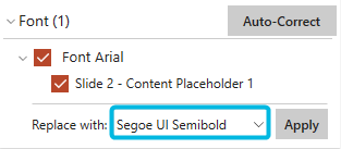 Drop-Down Menu with Correction Options
