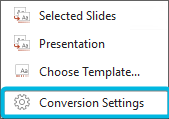 Option Conversion Settings