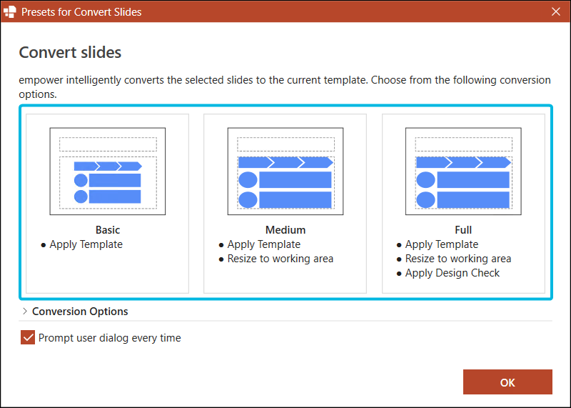 Presets for Conversion
