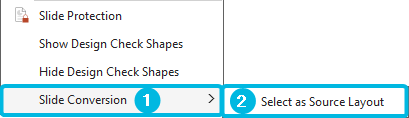 Option Slide Conversion and Select as Source Layout