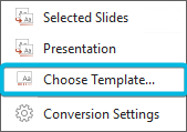 Option Choose Template…