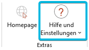 Button Hilfe und Einstellungen