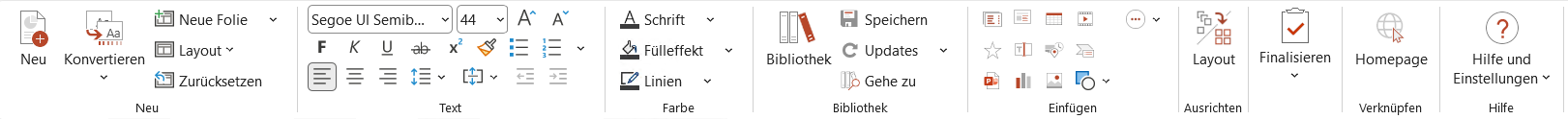 Klassisches Ribbon in PowerPoint