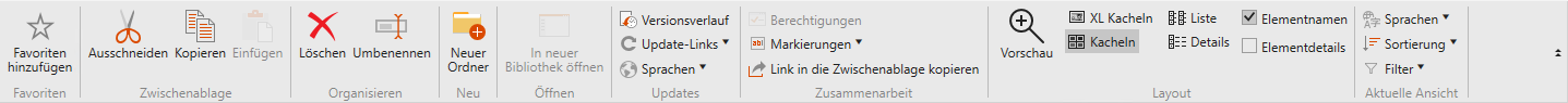 Ausgeklappte Navigationsleiste