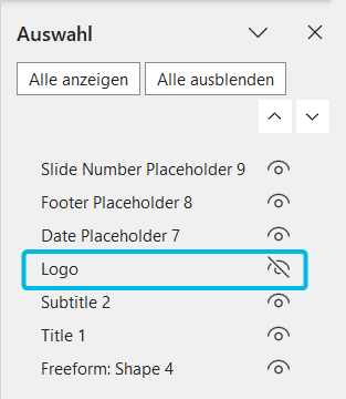 Logo im Auswahlbereich