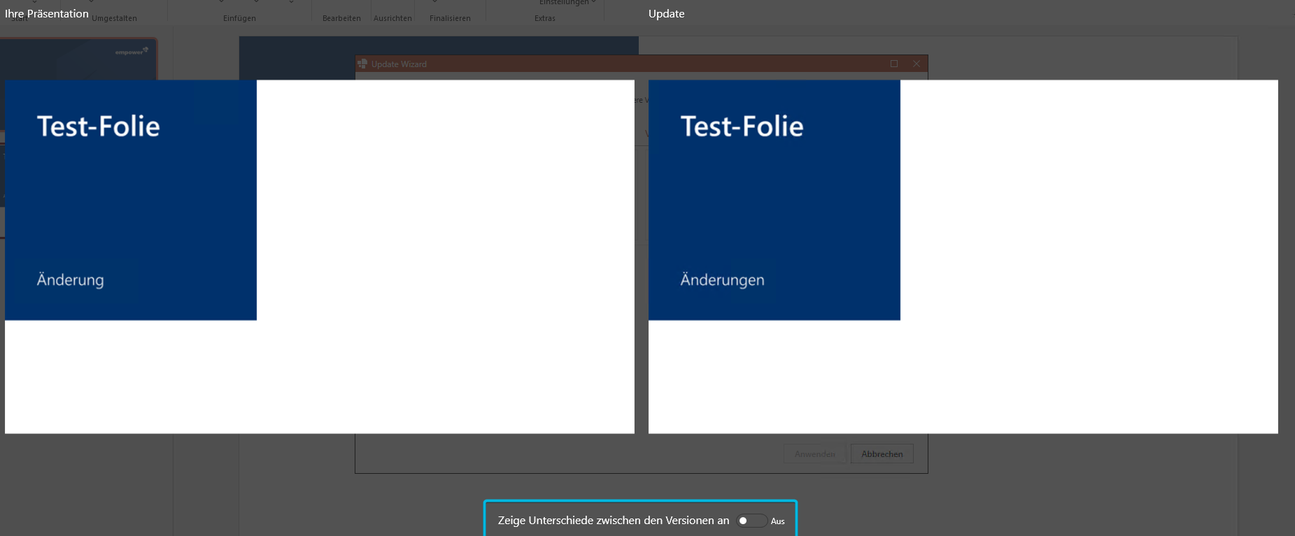 Toggle-Button Unterschiede zwischen Versionen anzeigen