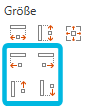 Buttons Nach links, rechts, oben, unten anpassen