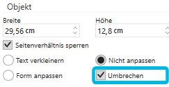 Checkbox Umbrechen