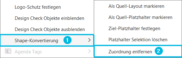 Option Zuordnung entfernen