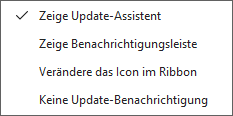 Update-Benachrichtigungsmodi