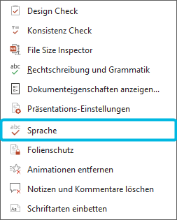 Option Sprache