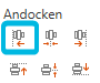 Button Links andocken