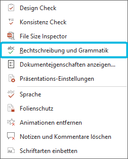 Option Rechtschreibung…