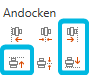 Buttons Rechts, Oben, Unten andocken