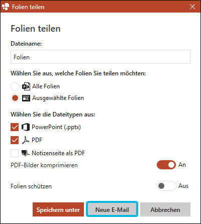 Button Neue E-Mail