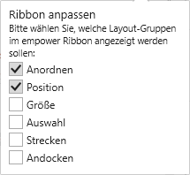 Ribbon-Konfiguration