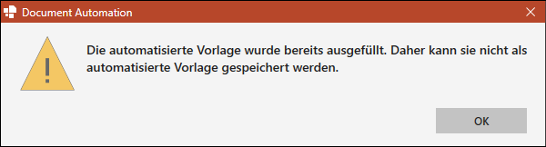 Dialogfenster – Ausgefüllte Vorlage